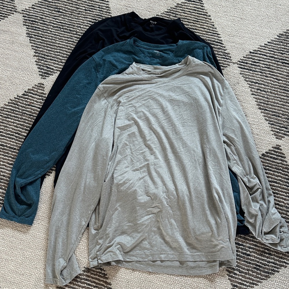 Men's Long Sleeve Shirt Set - Black, Teal, Gray